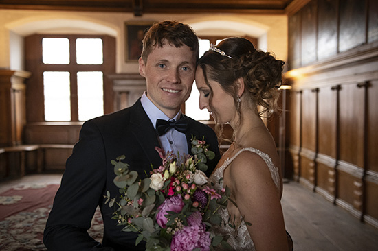 Brautpaar im Rittersaal der Waldburg